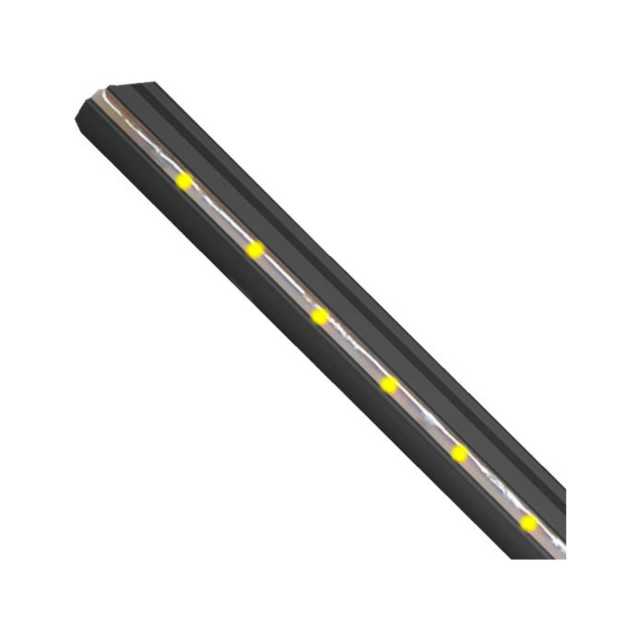 ledline para degrau em alumínio preto 45mm 7 leds amarelos 12VCC DANVAL